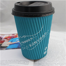 10 onzas desechables personalizados Biodegradable Ripple taza de papel de pared para el té de embalaje